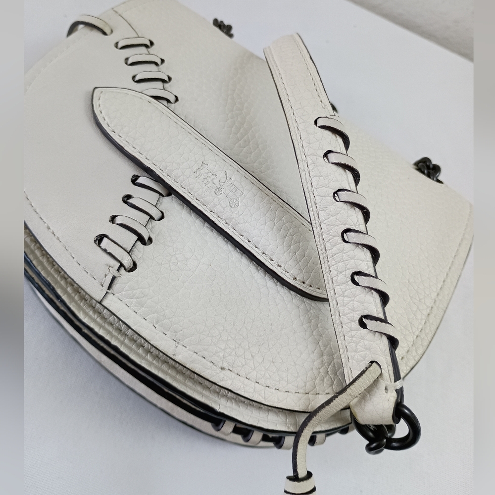 Coach Rip n Repair Shadow Crossbody 36976 Parchment Leather, Black Copper in EUC - Picture 8 of 12
